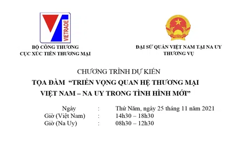 Mời tham dự Tọa đàm “Triển vọng quan hệ thương mại Việt Nam – Na Uy trong tình hình mới”